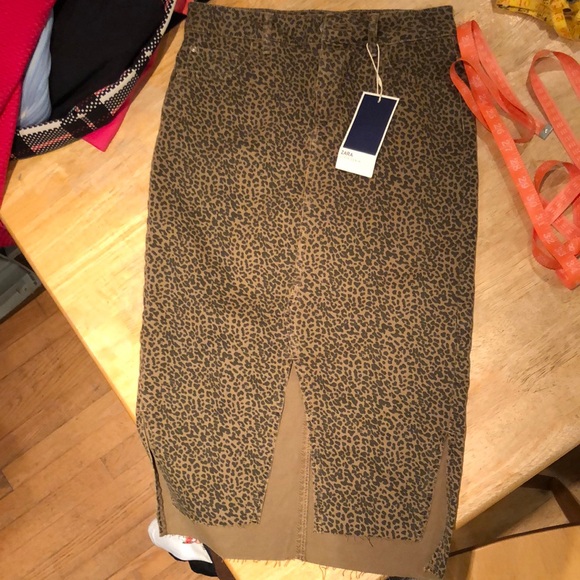 Zara Dresses & Skirts - Zara NWT brown/black leopard print denim midi skirt
